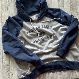 American Eagle Blue and Gray Hoodie size XL